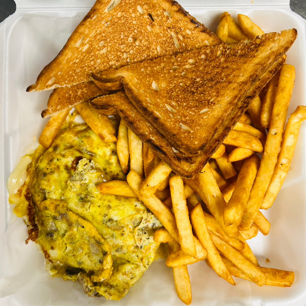 Mushroom & Cheese Omelette.