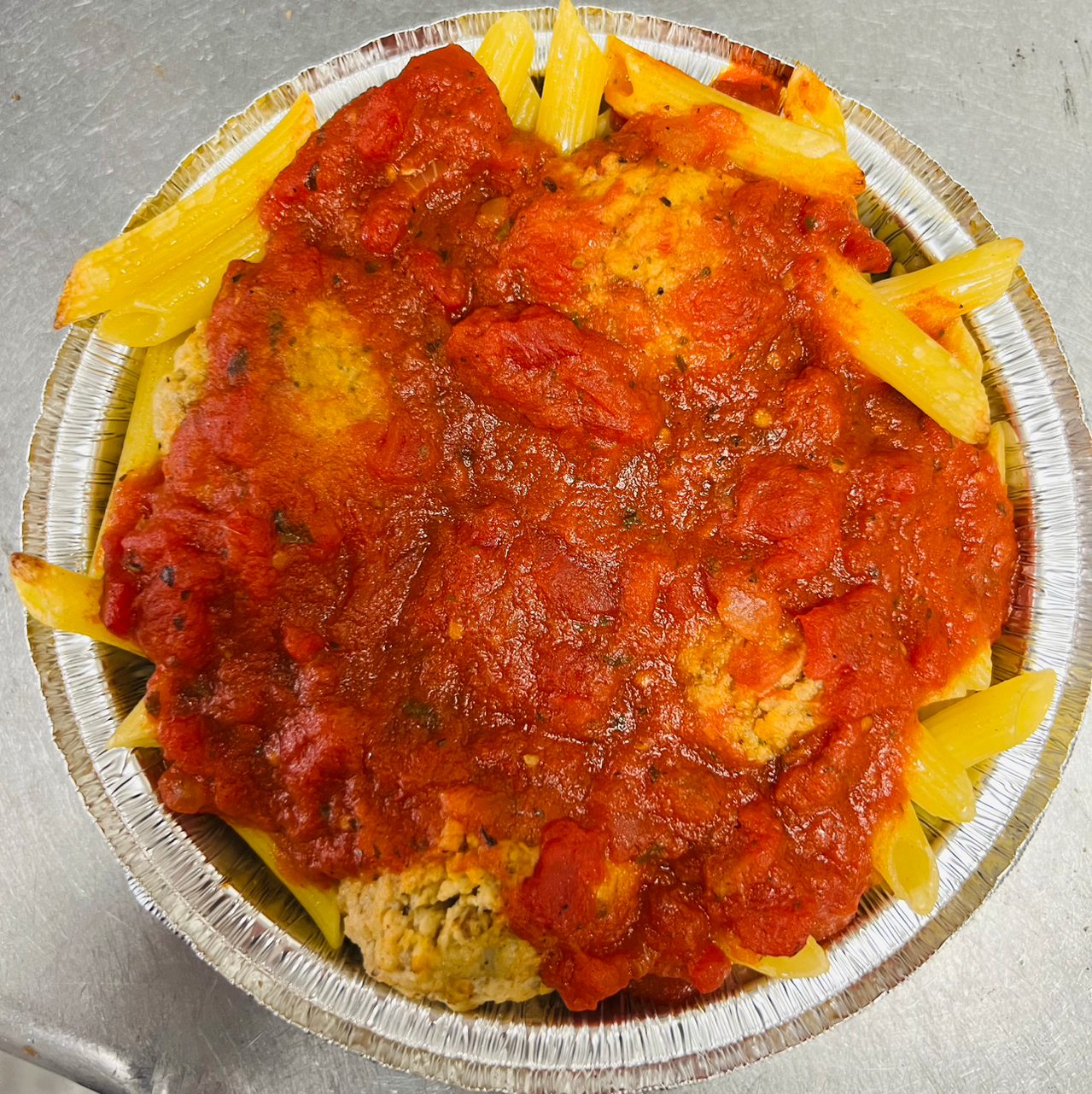 Pasta with Meatballs & Sausage.