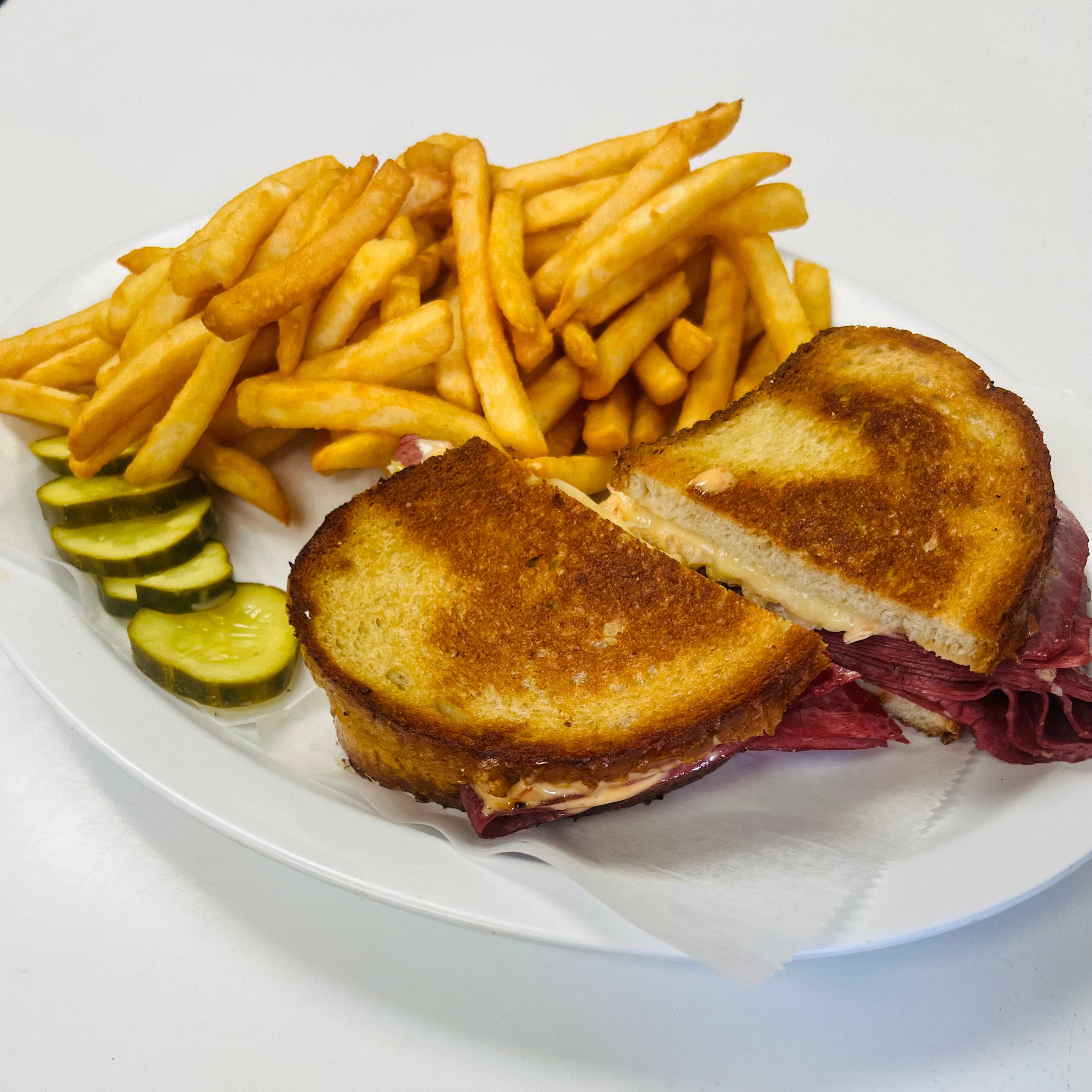 Corn Beef Melt Rye.