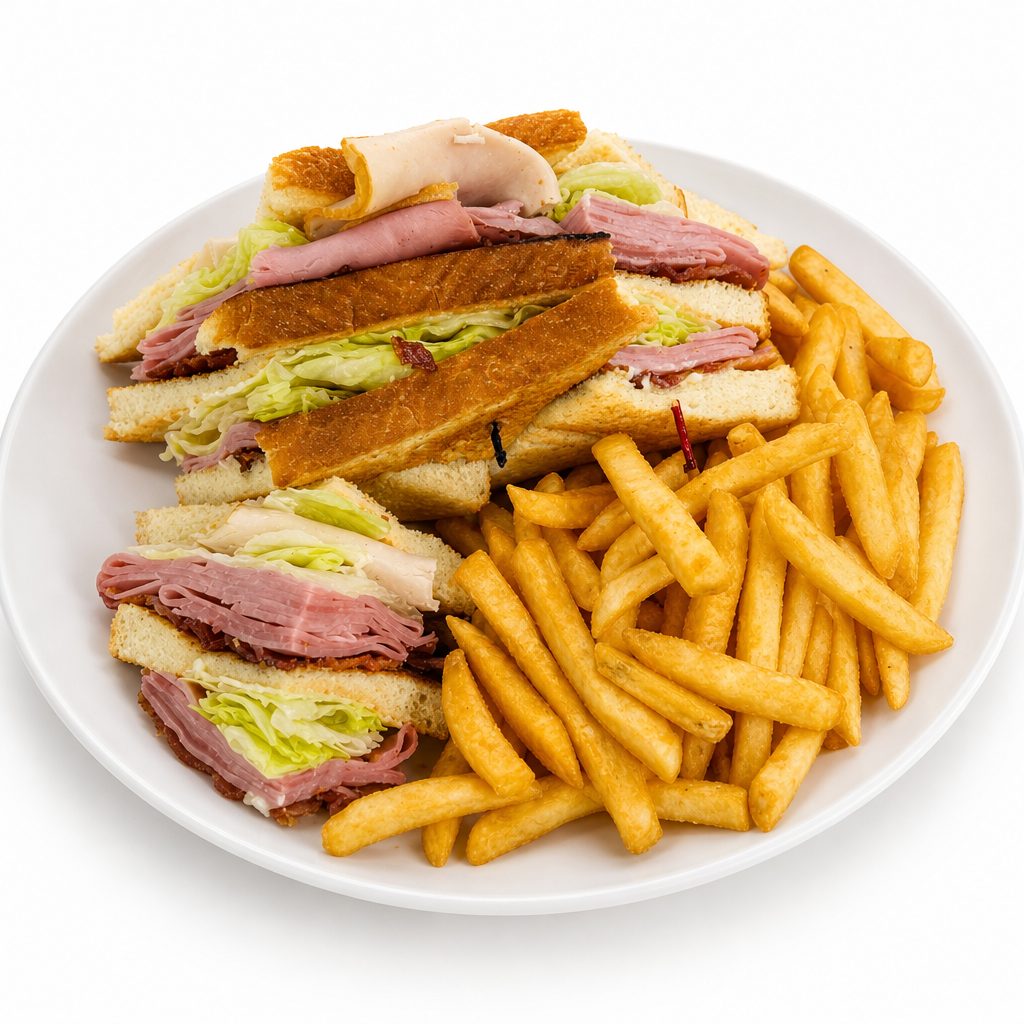 Ham & Turkey Club Sandwich.