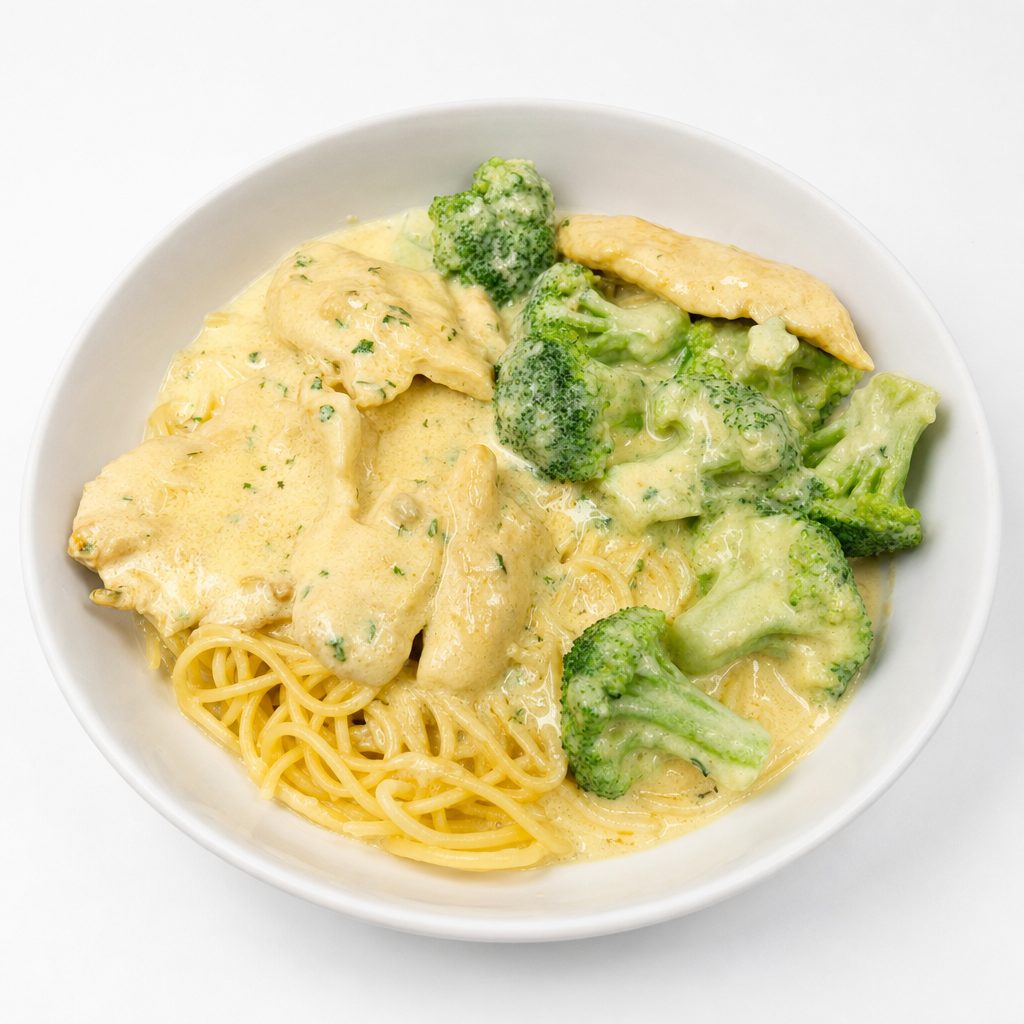 Chicken & Broccoli Alfredo.