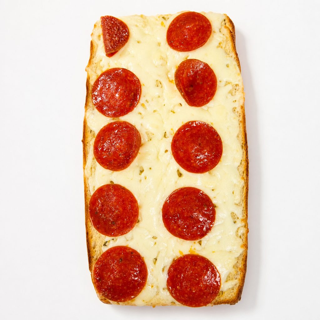 Garlic Bread w Mozzarella & Pepperoni.