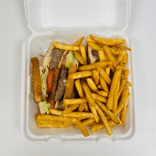 Cheeseburger Club Sandwich.